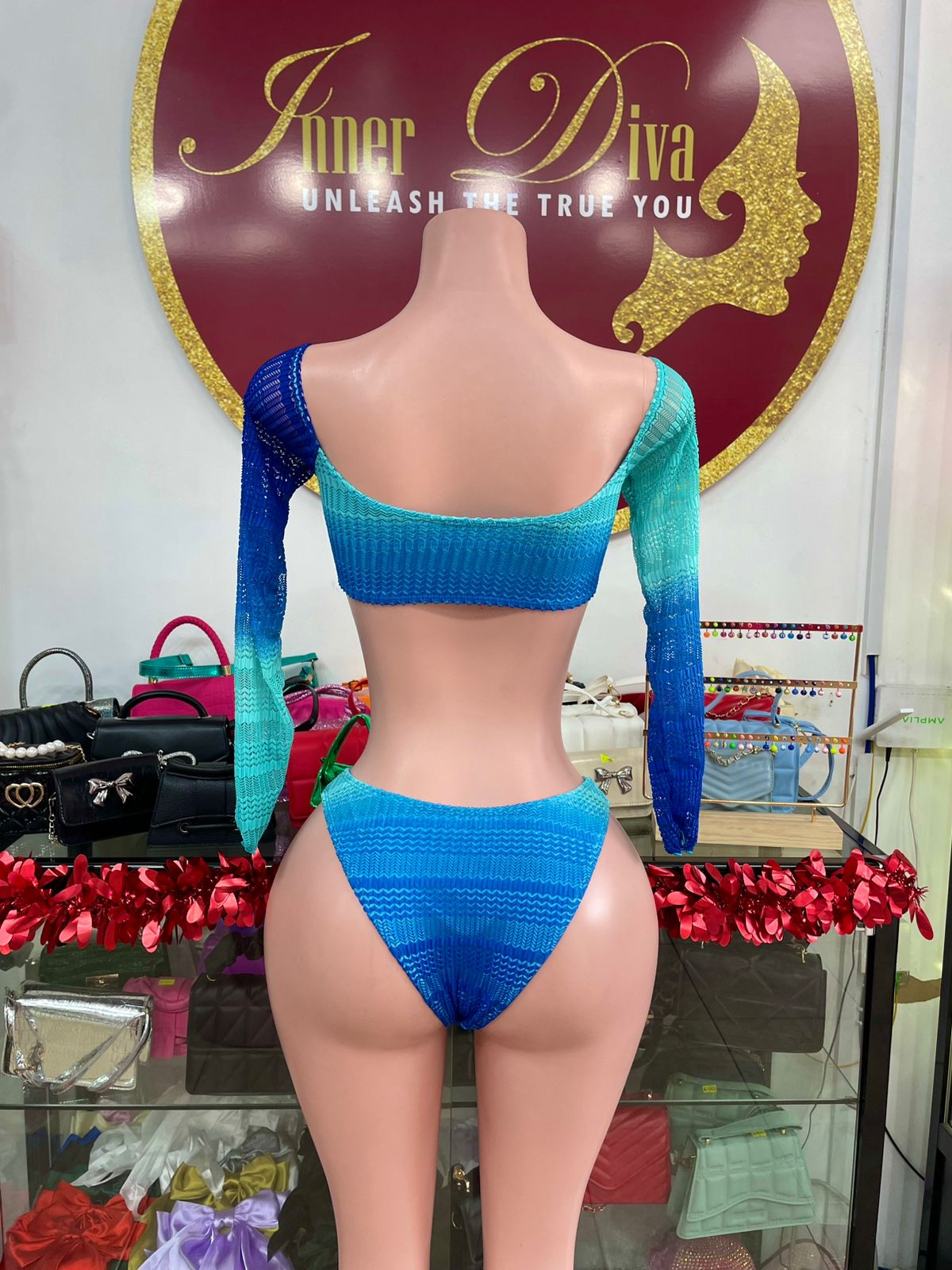 Off Shoulder 3pc Swimsuit