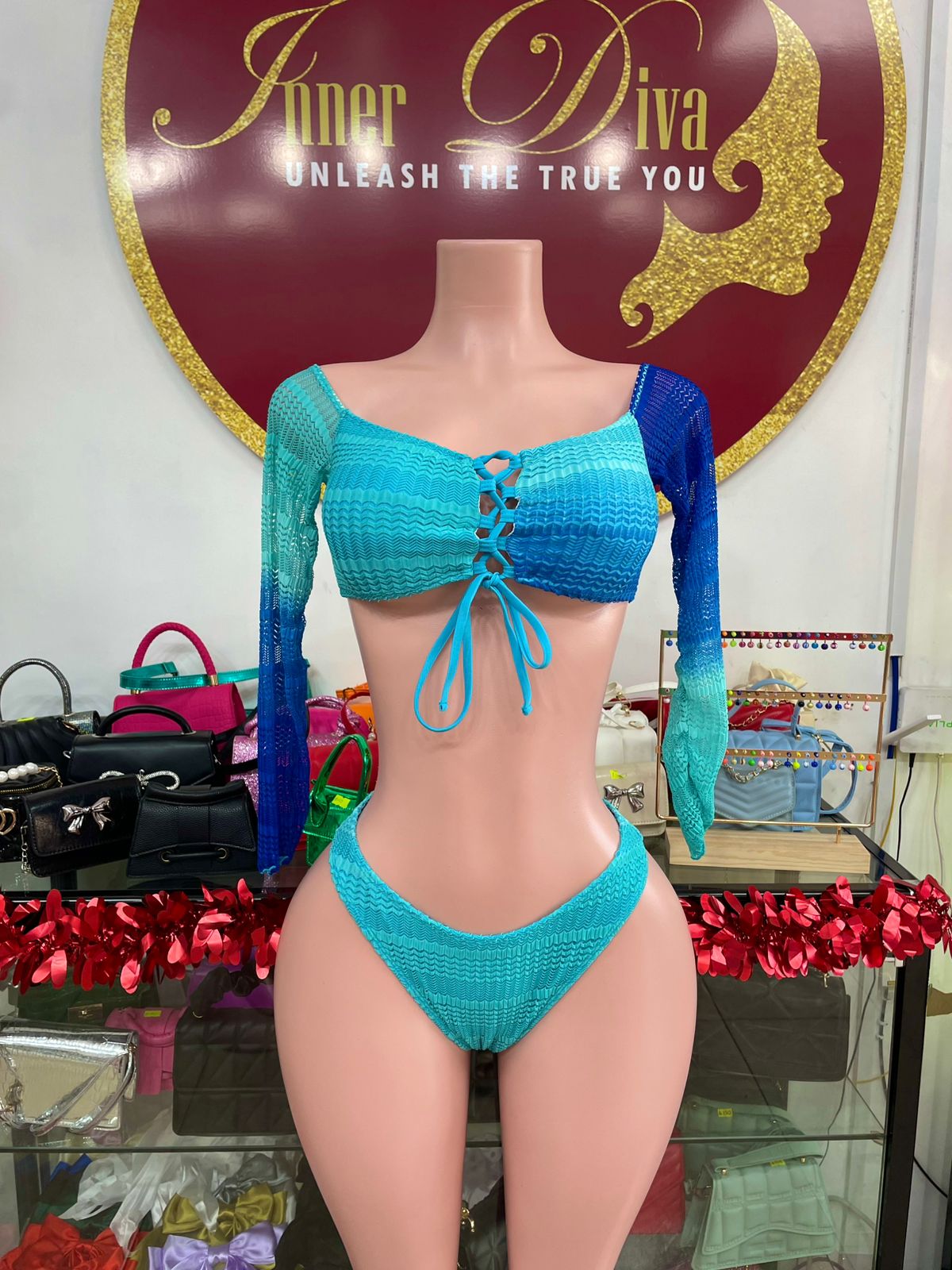 Off Shoulder 3pc Swimsuit