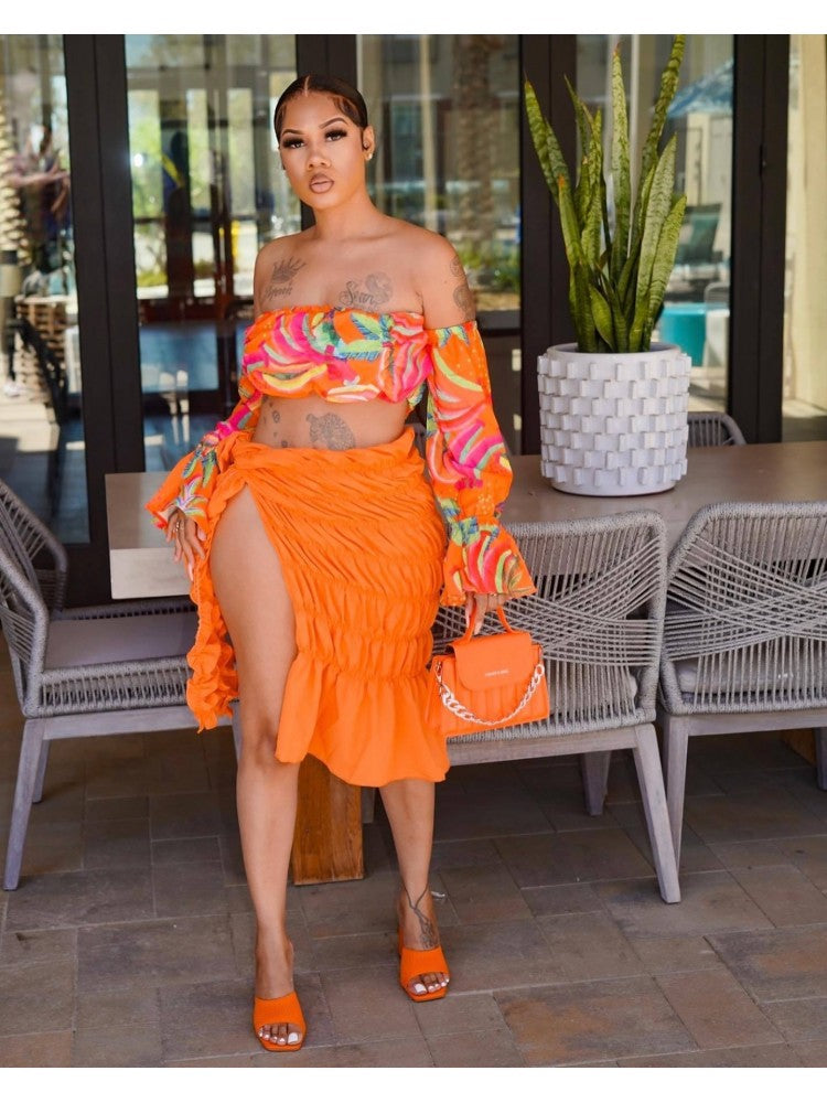 Ruffled Wrap Skirt