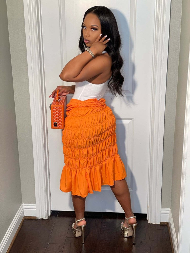 Ruffled Wrap Skirt