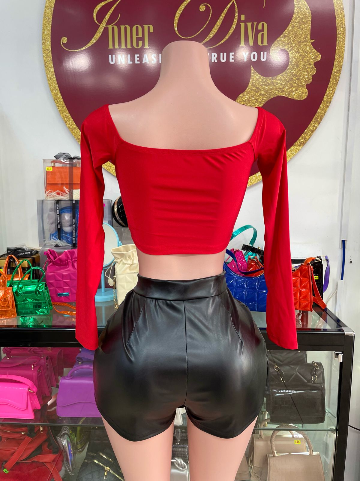 Red Long Sleeve Top