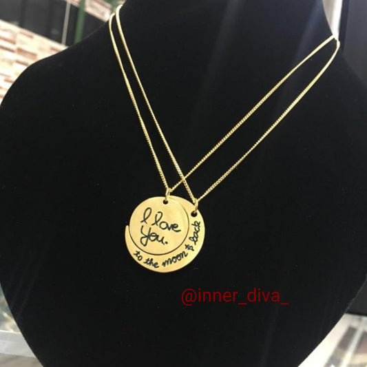 Couple gold plated stainless steel chain set