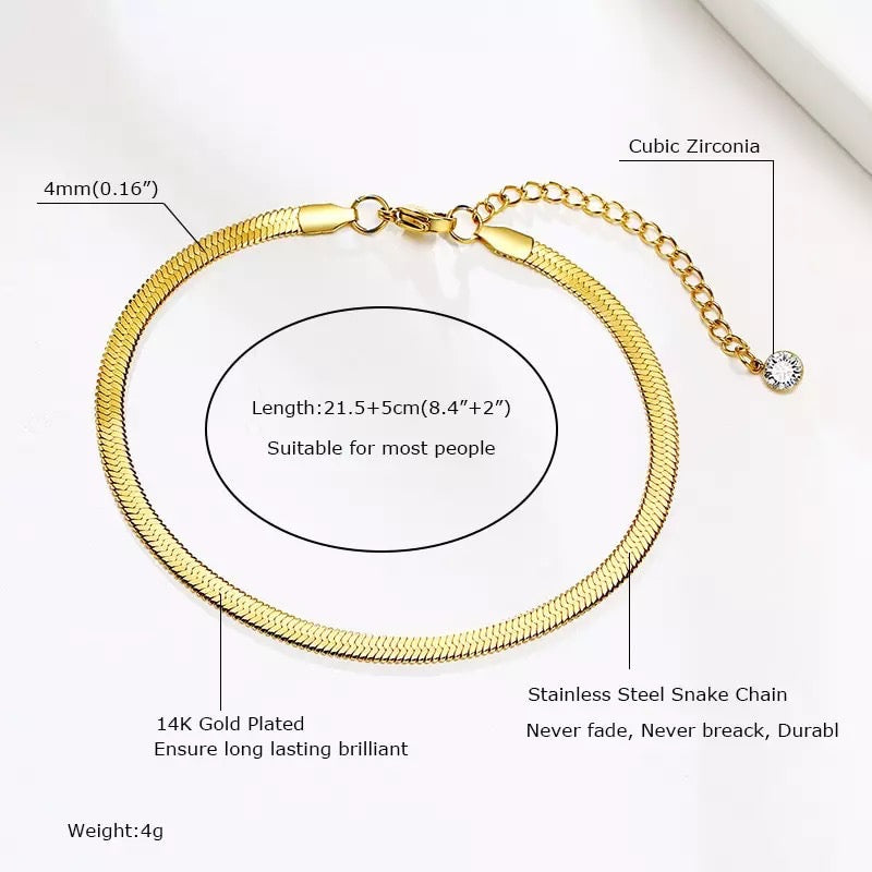 Stainless Steel Gold Plated Anklet