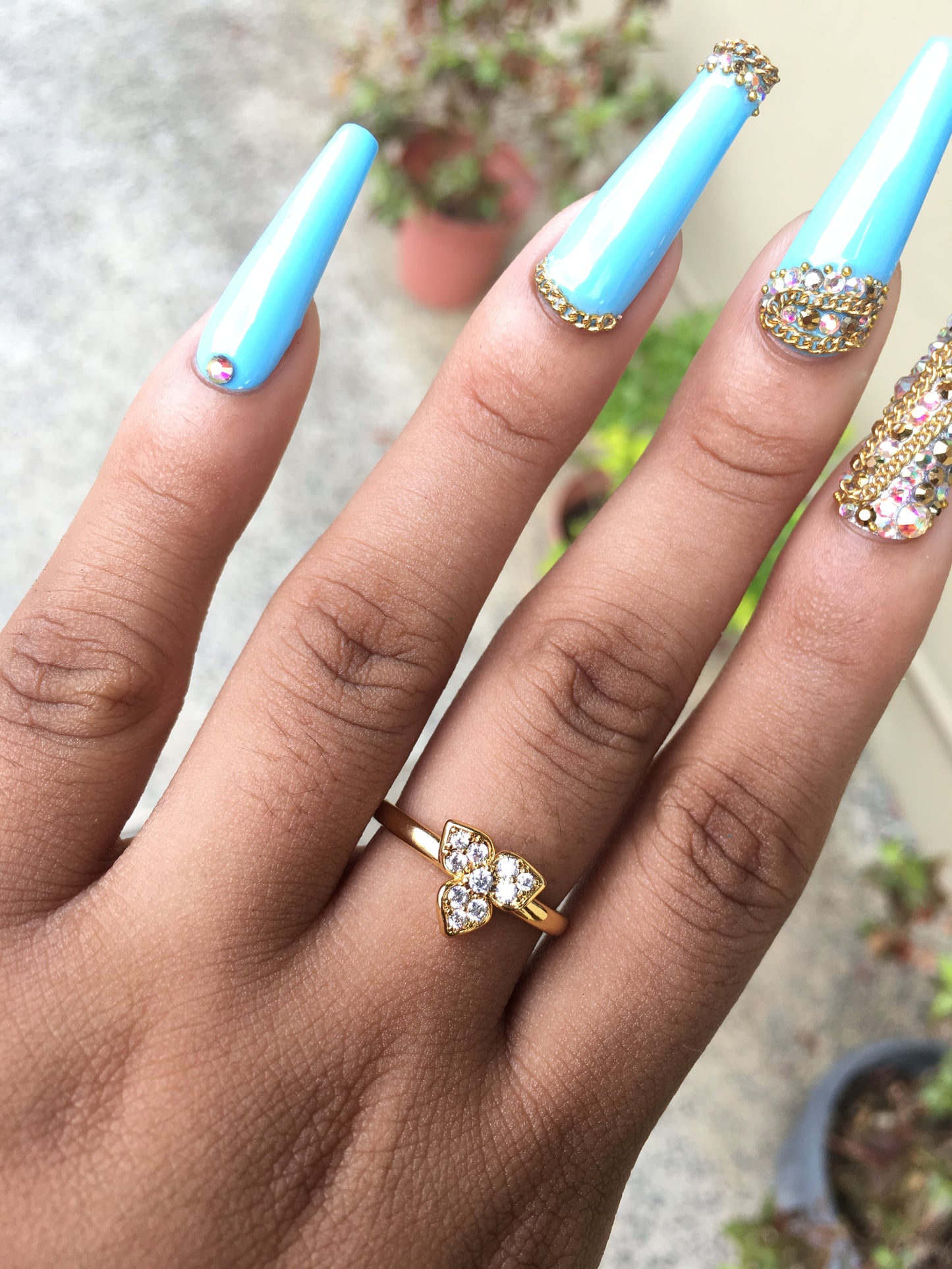 24K flower ring