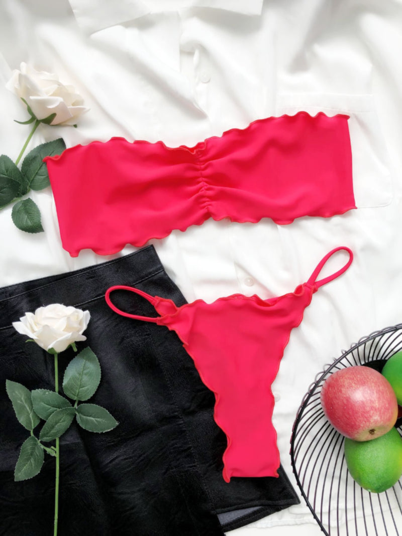 Pink tube bikini
