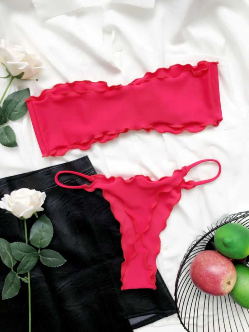 Pink tube bikini