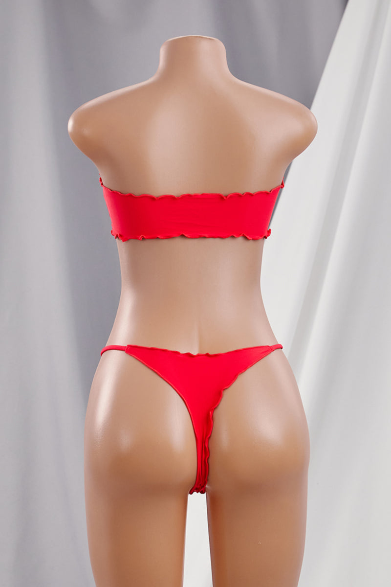 Pink tube bikini