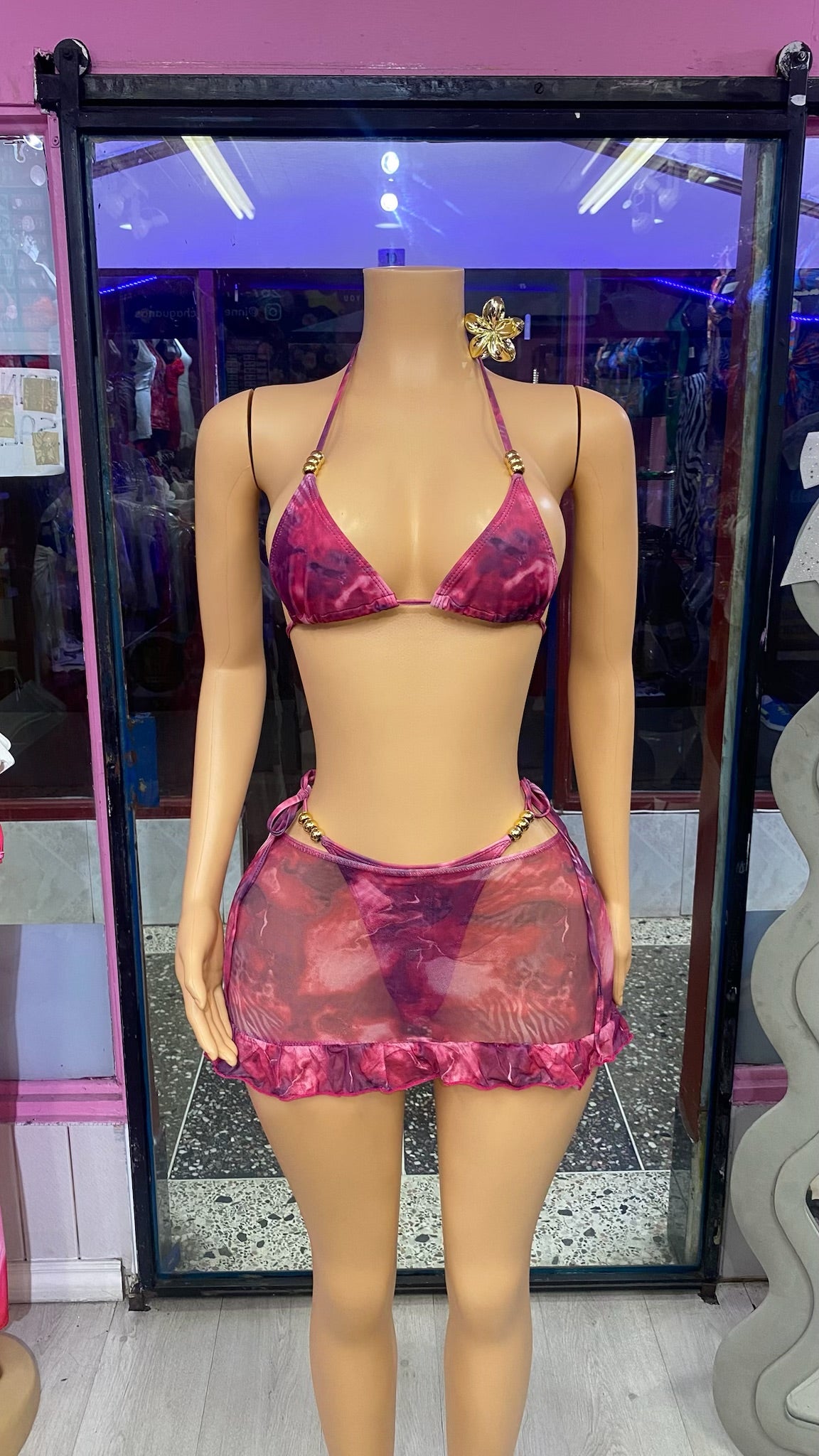 Beaded Tie Dye 3pc Swim