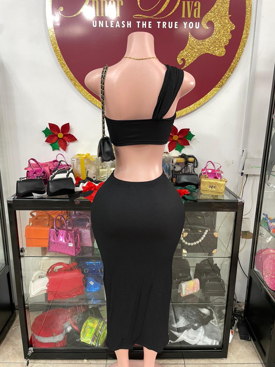 Jennie Black Skirt Set