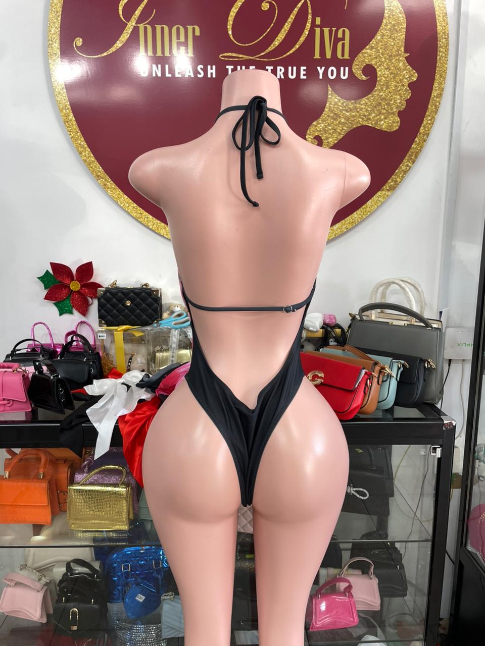 Flower Black Monokini