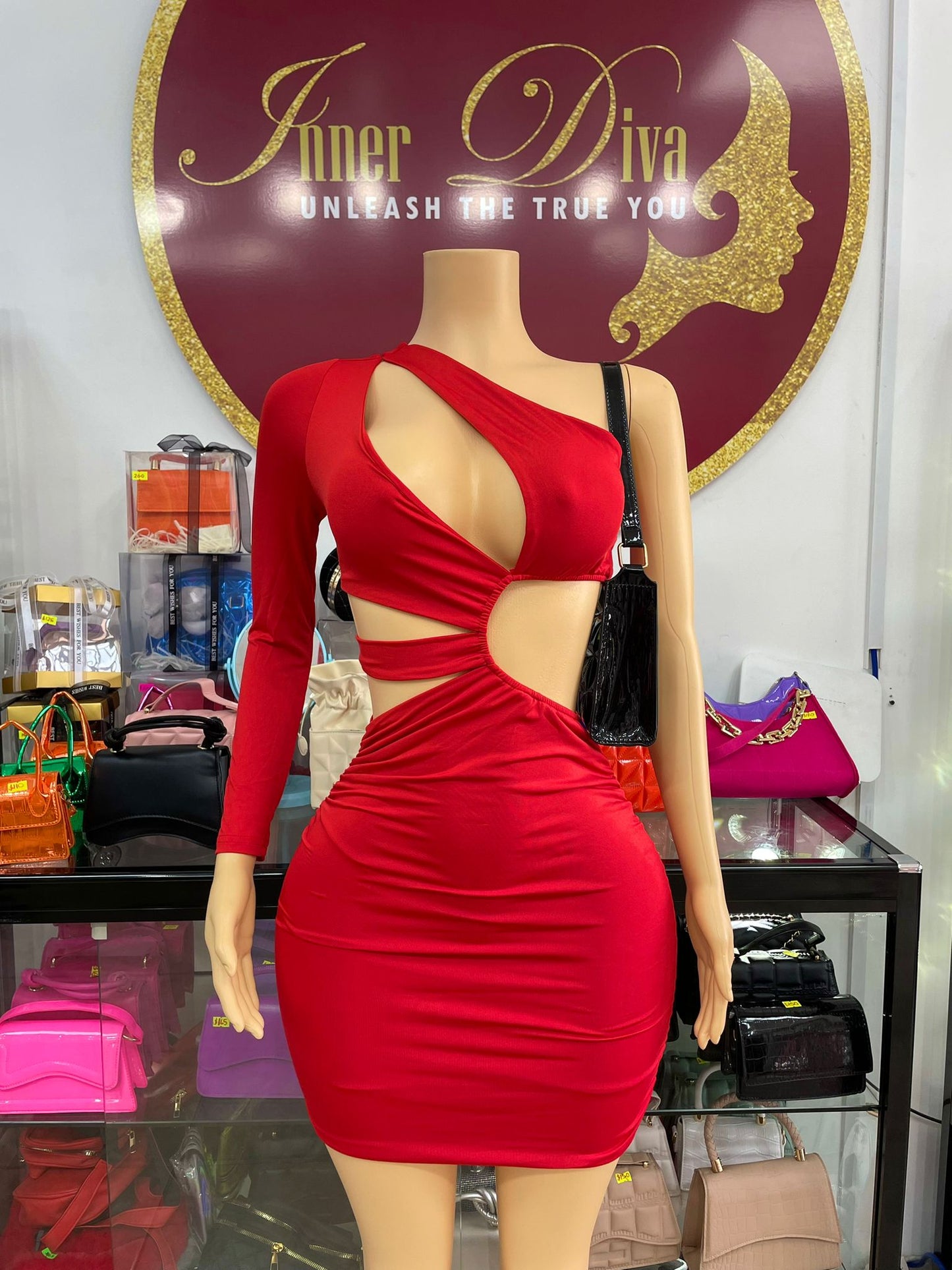 One Shoulder Cut Out Dress