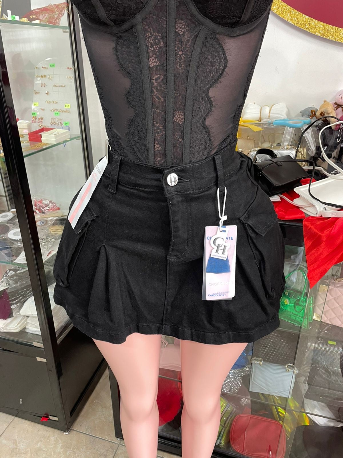 Flared Denim Skort