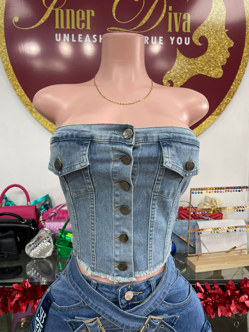 Tube Denim Top