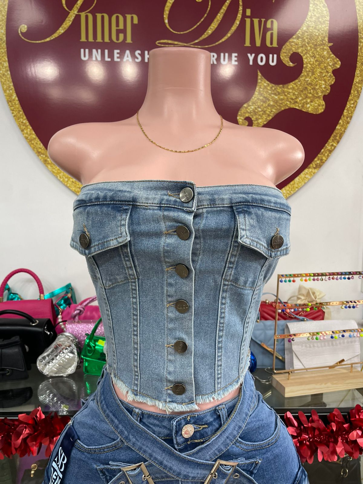 Tube Denim Top