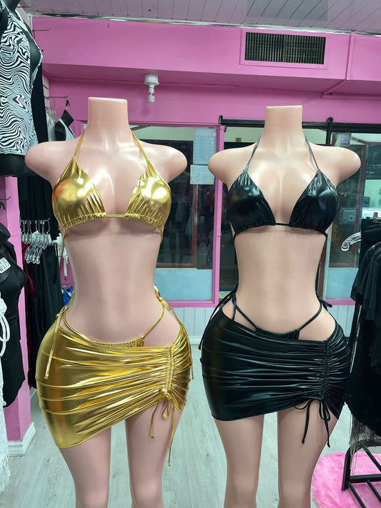 Metallic 3pc Swimsuit