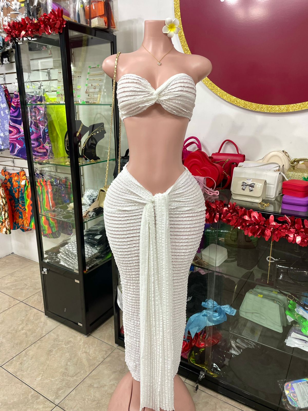 White Maxi Skirt Set