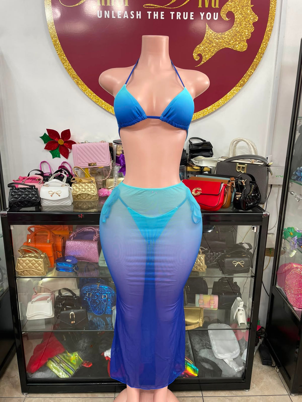 Blue Ombré 3pc Swim