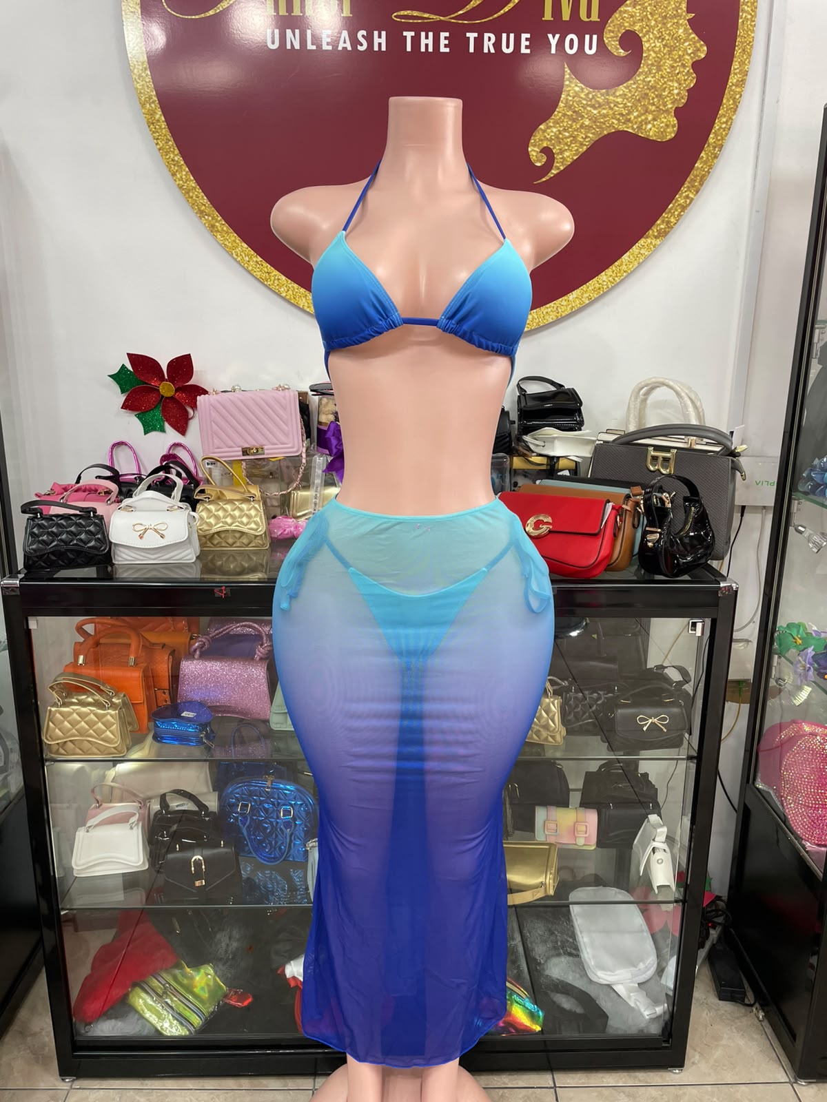 Blue Ombré 3pc Swim