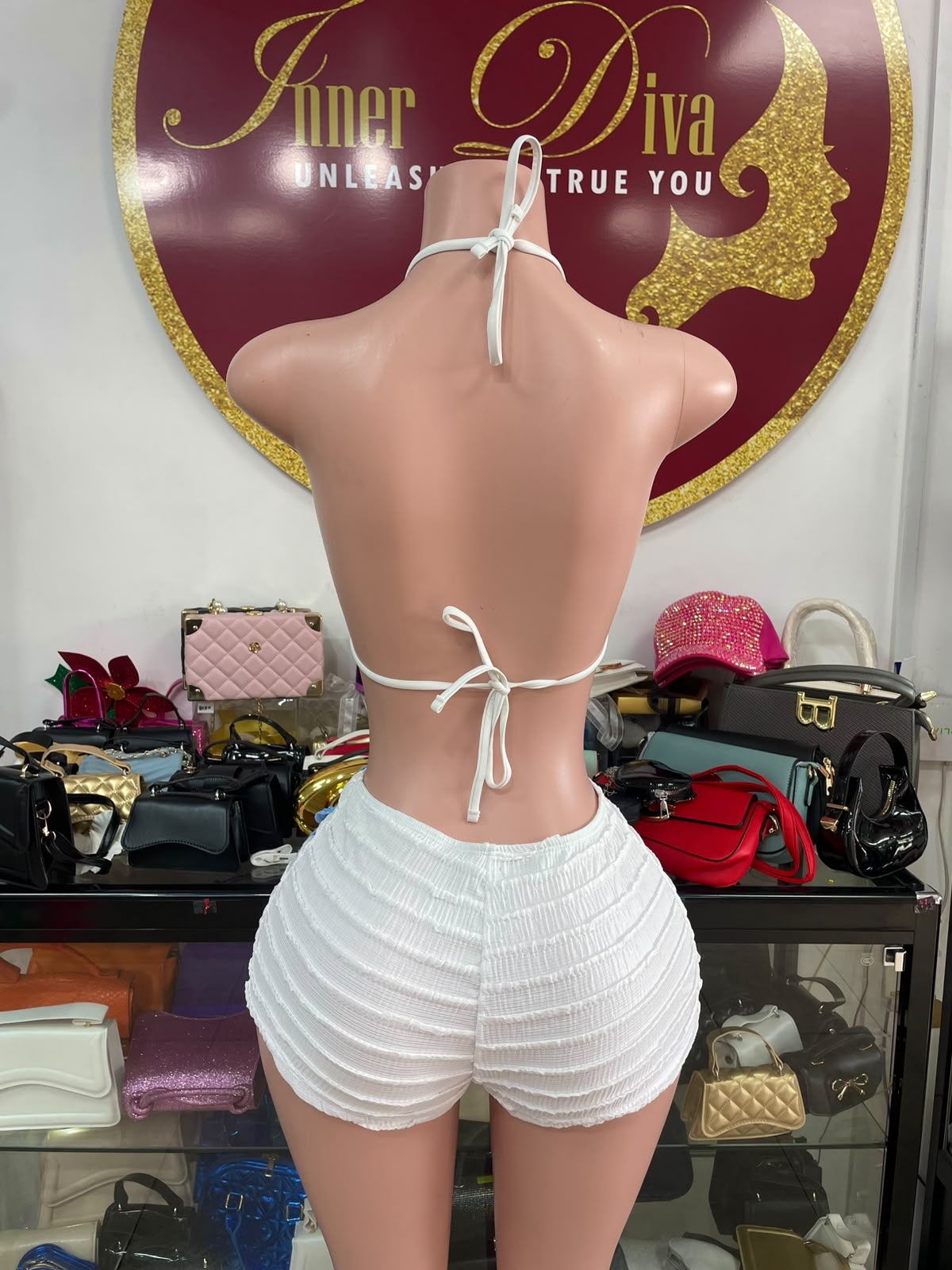 White Pants 2pc Swimsuit