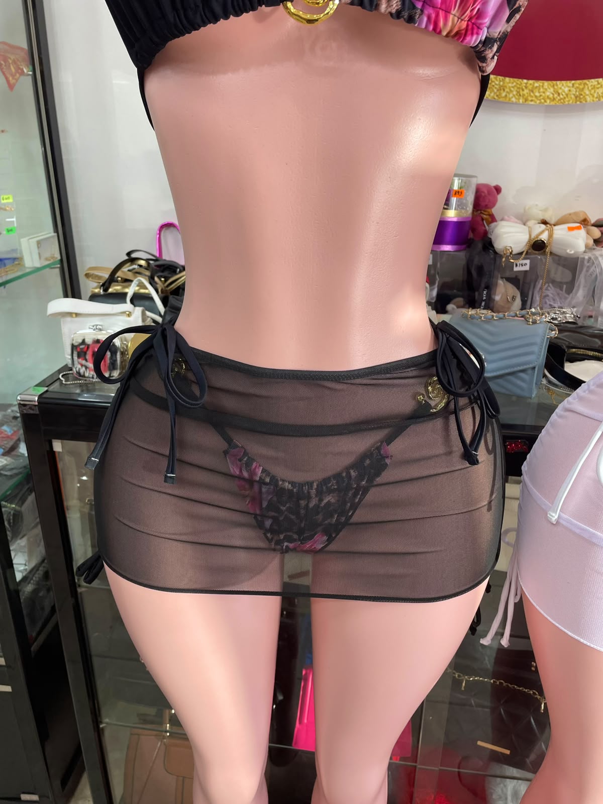 Mesh Skirt(Pull String On Both Sides)