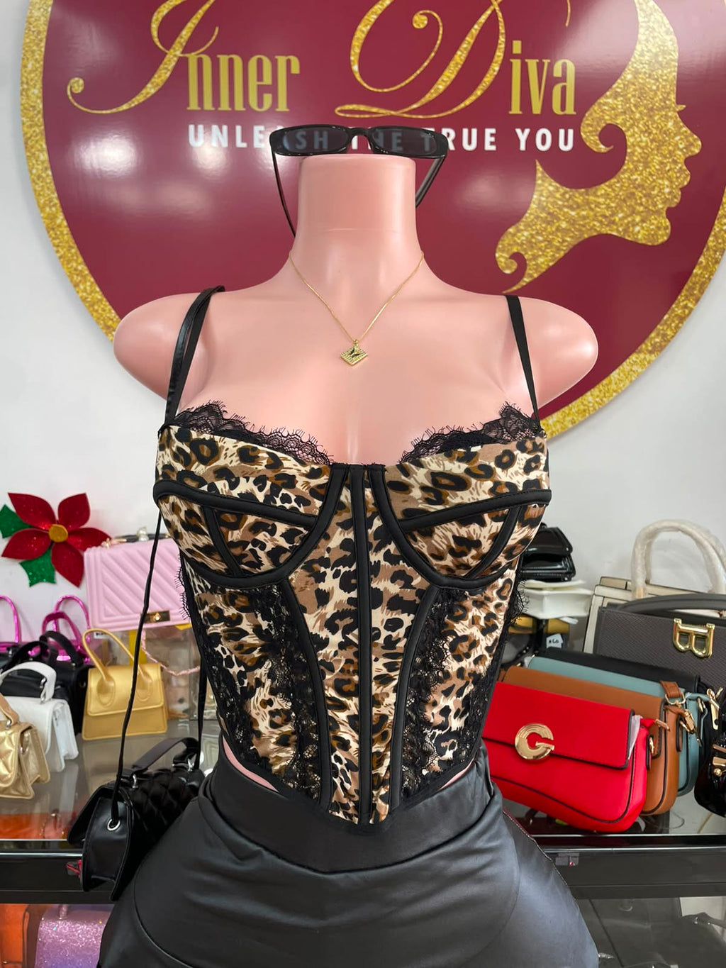 Leopard Print Corset Top
