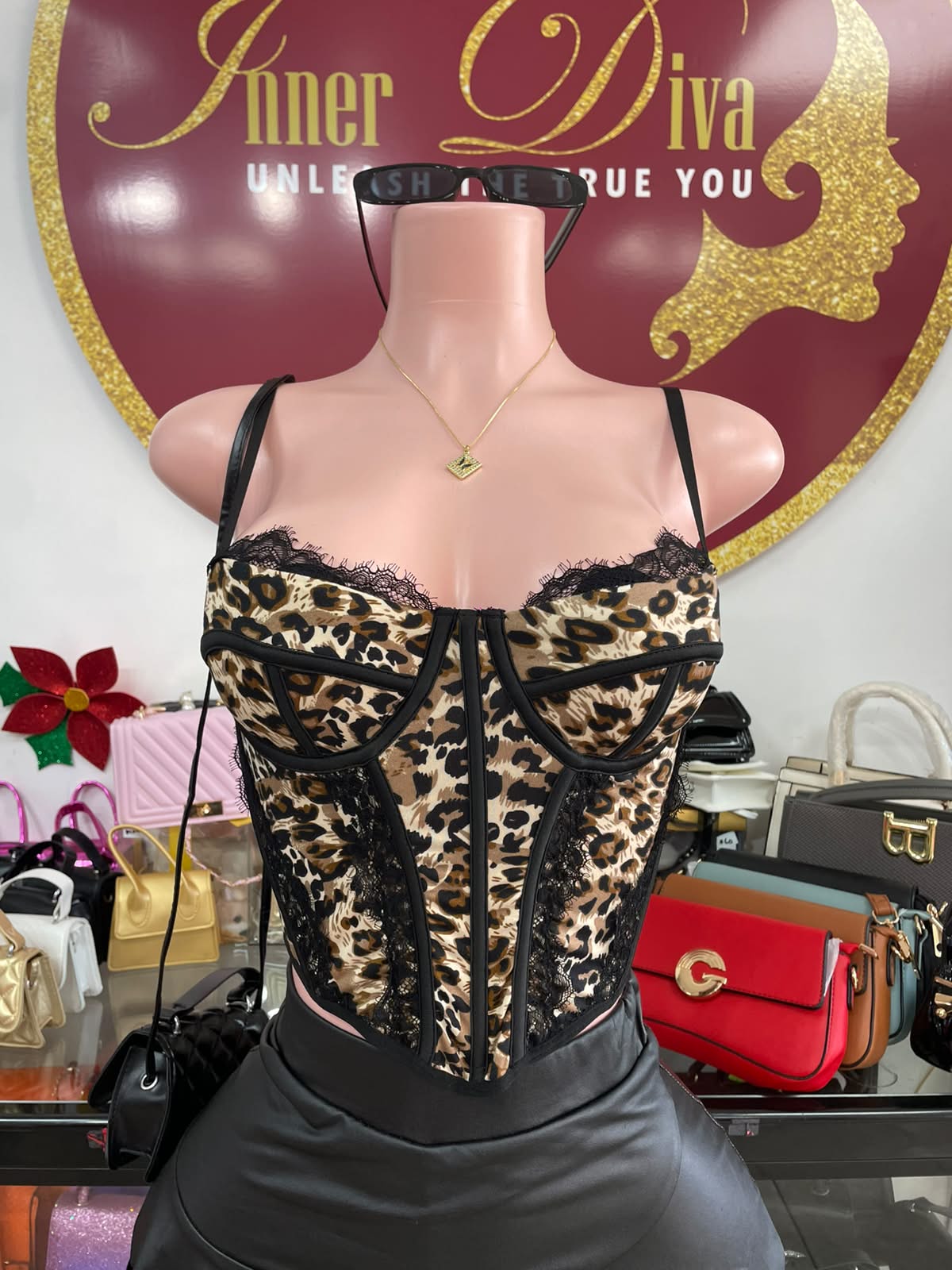 Leopard Print Corset Top