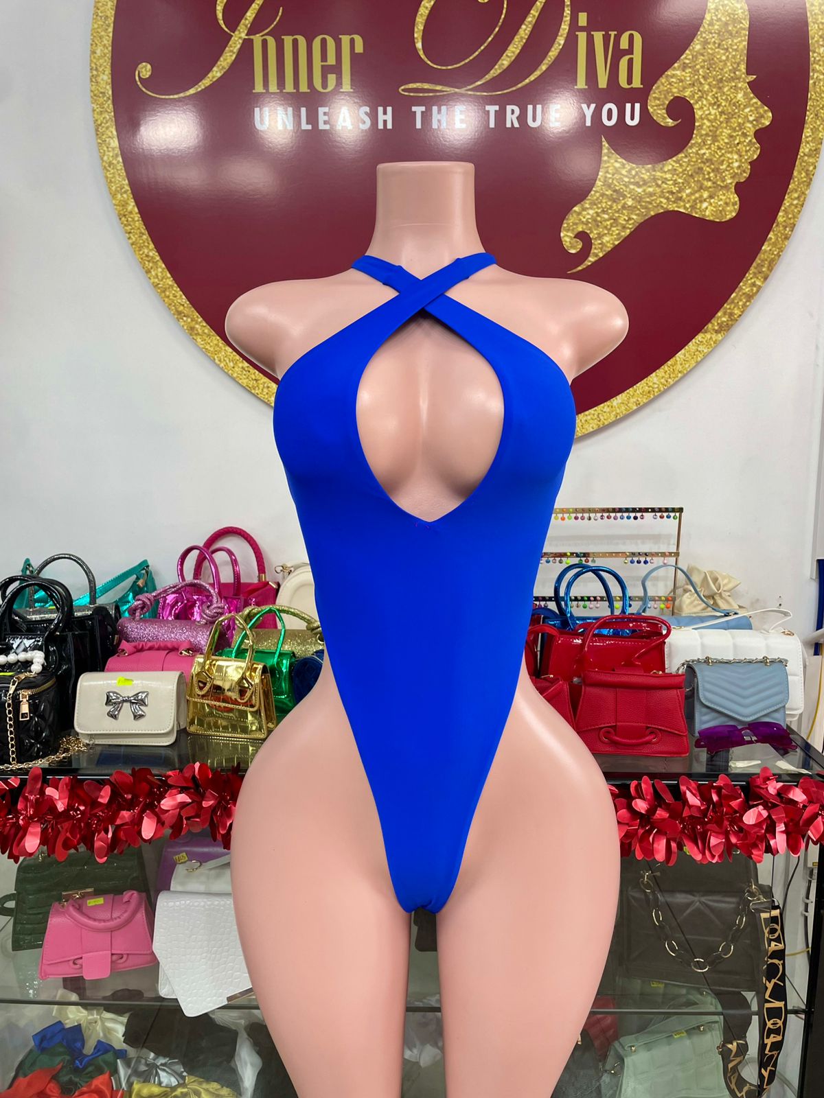 Blue Thong Monokini