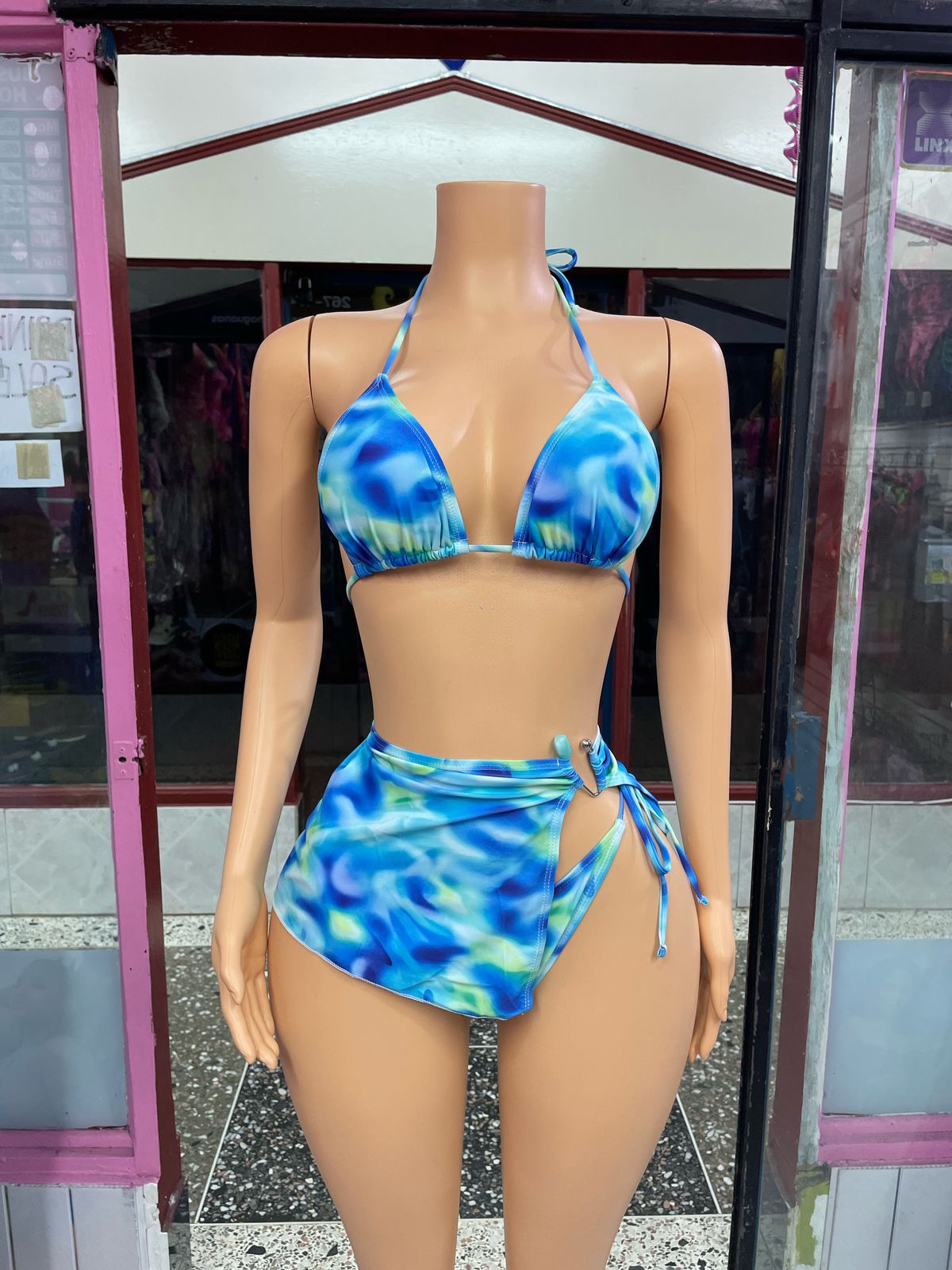 Blue 3 Piece Swimwear