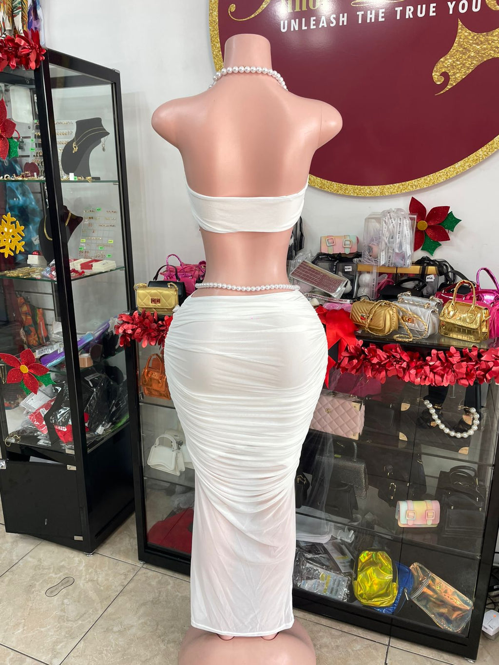 White Pearl Skirt Set