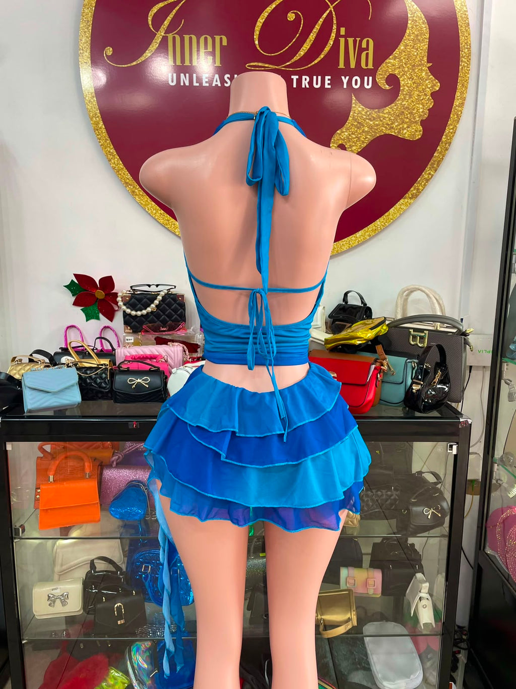 Blue Ruffle Set