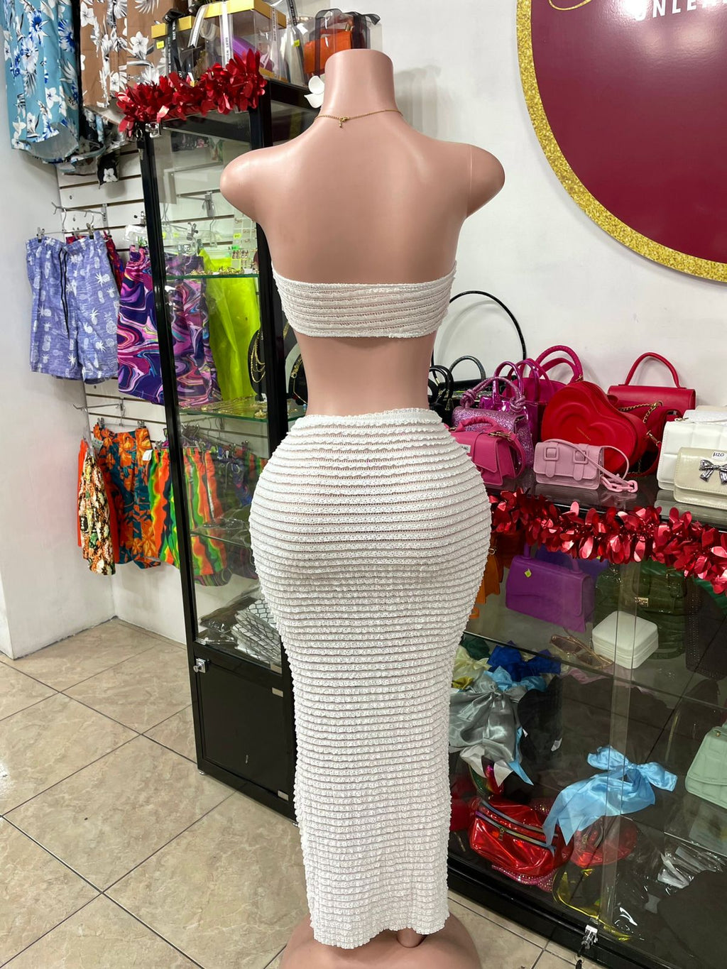 White Maxi Skirt Set