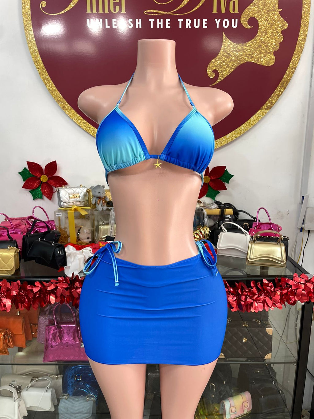 Blue Short 3pc Swimsuit