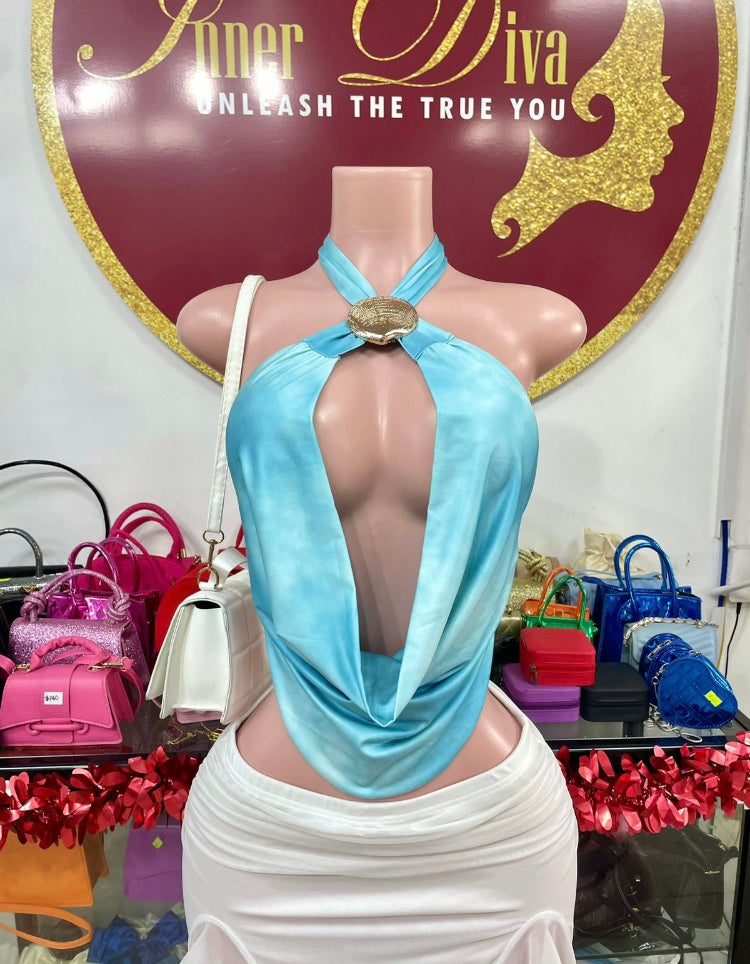 Blue Halter Top