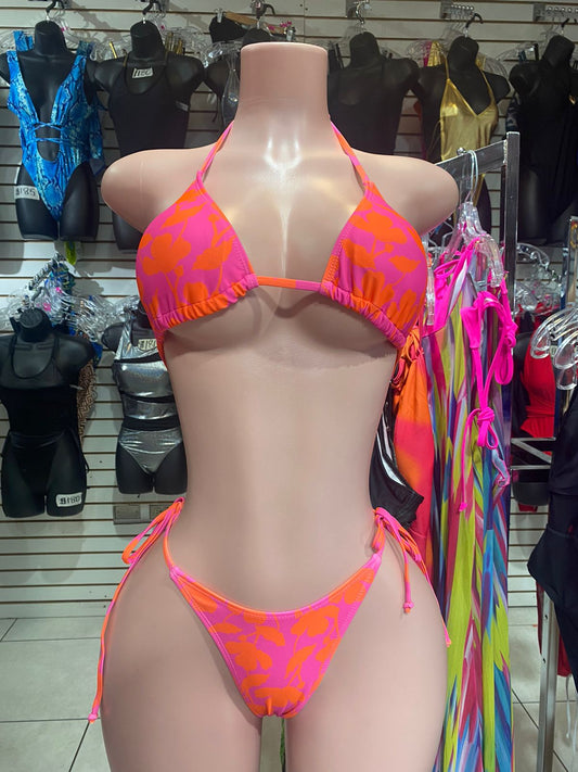 Pink and Orange Bikini