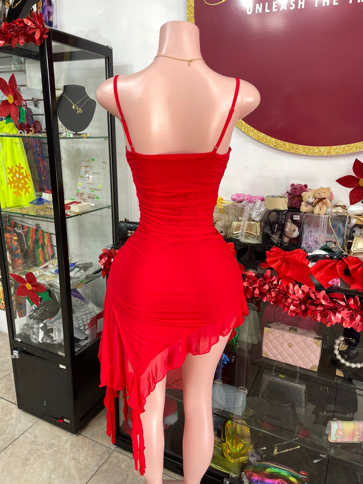 Mika Red Rose Dress