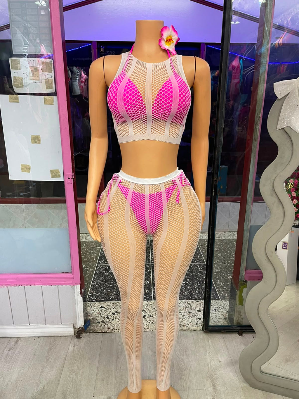 Fishnet Pants Set