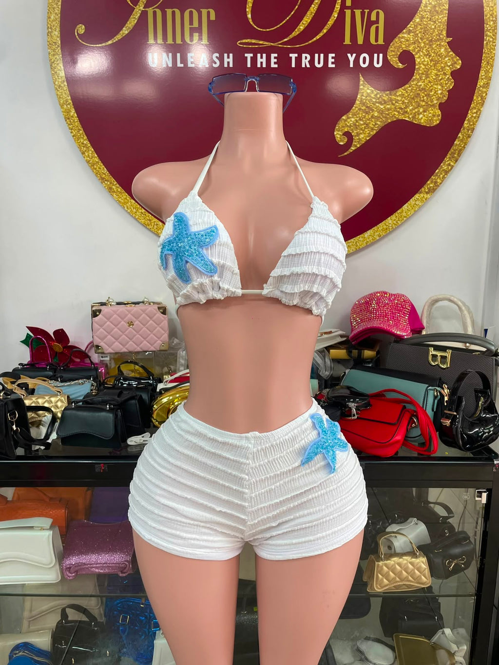 White Pants 2pc Swimsuit