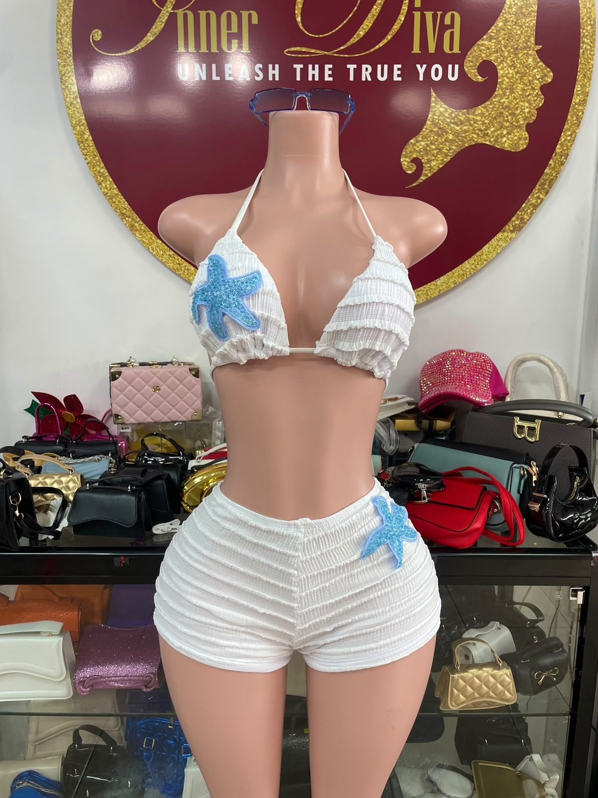White Pants 2pc Swimsuit