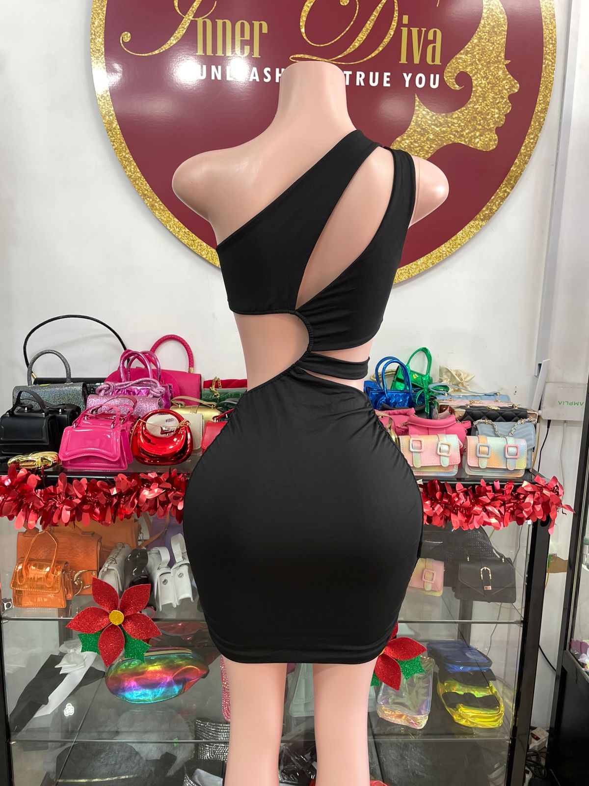 One Shoulder Cut Out Dress