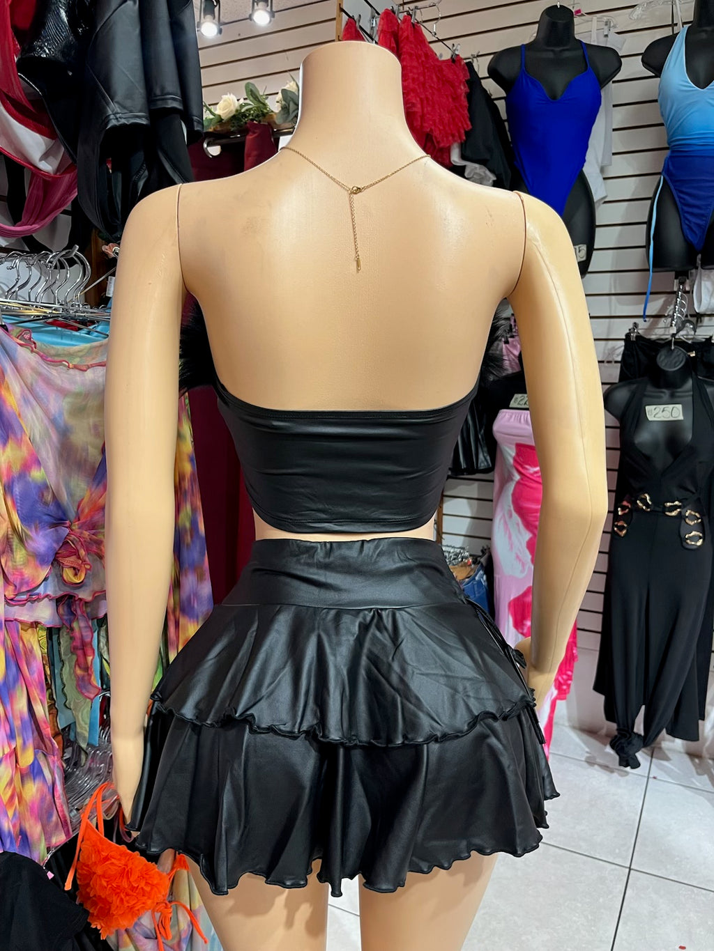 Faux Leather Top with Fur