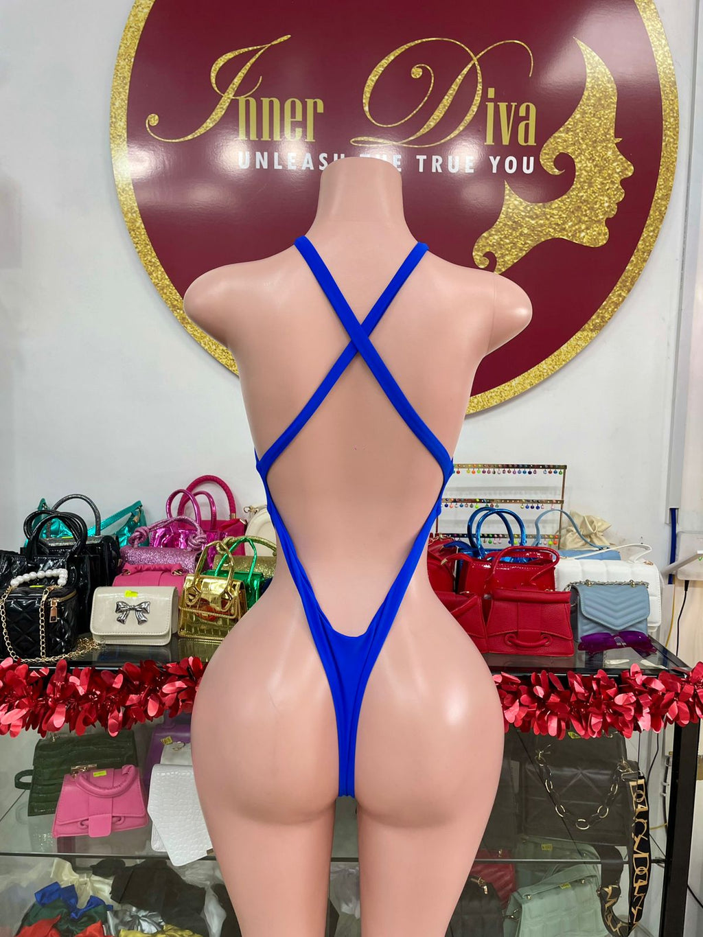Blue Thong Monokini