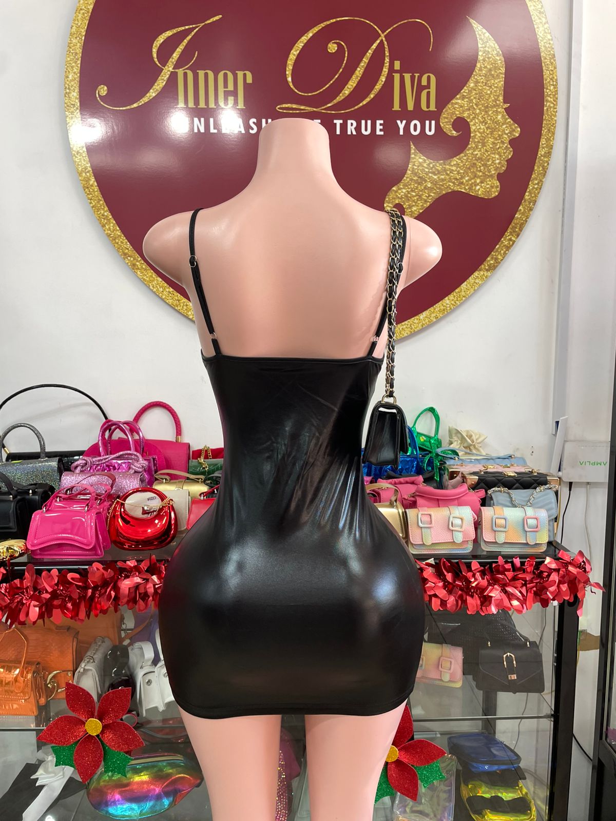 PU leather dress