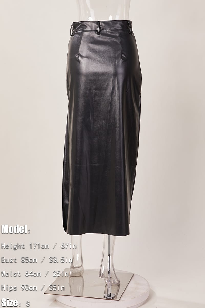 PU leather skirt