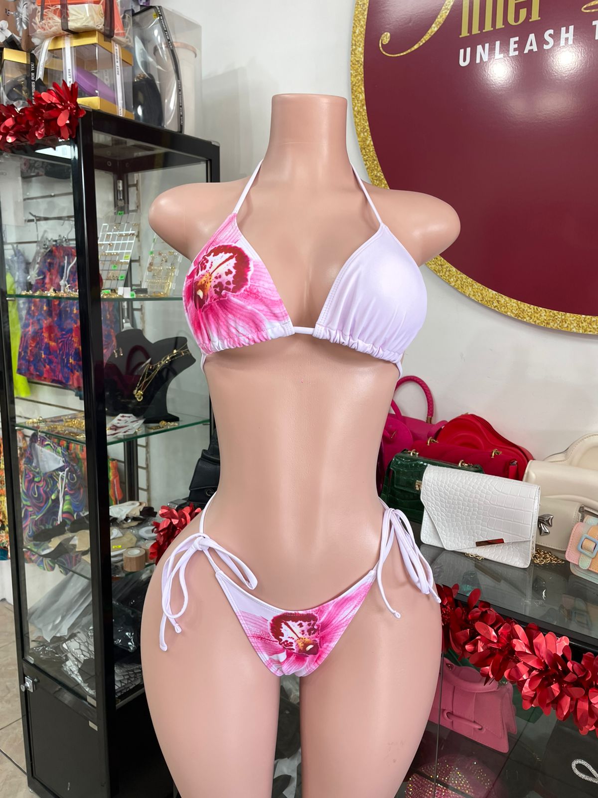 Pink Hibiscus 3pc Swimsuit