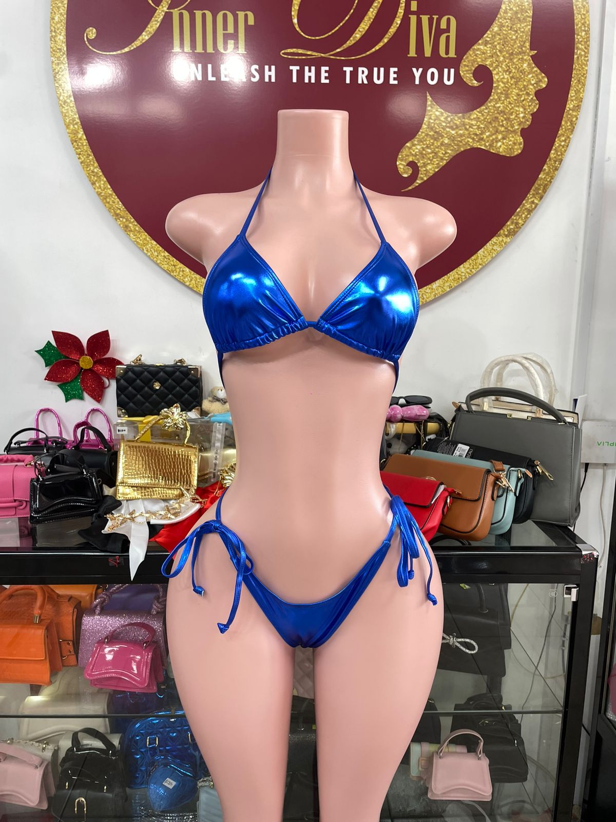 Blue Metallic Bikini