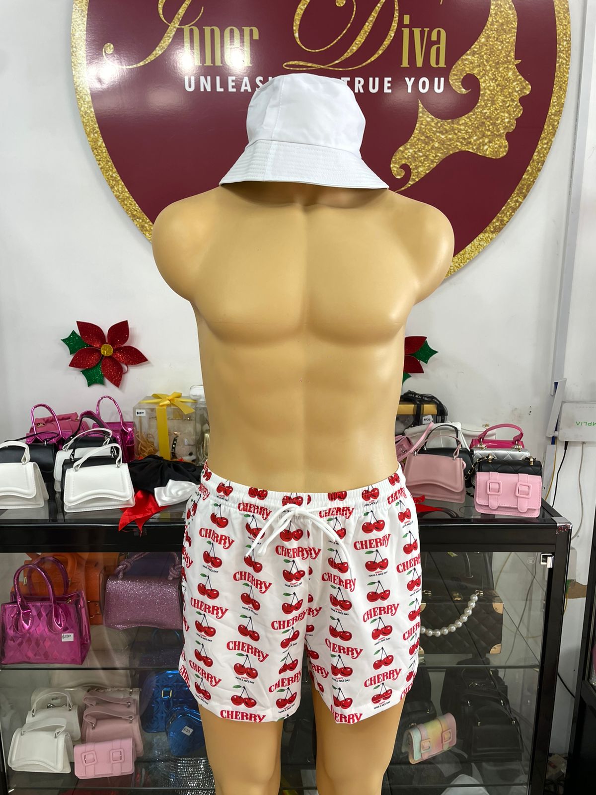 Cherry Swim Trunks