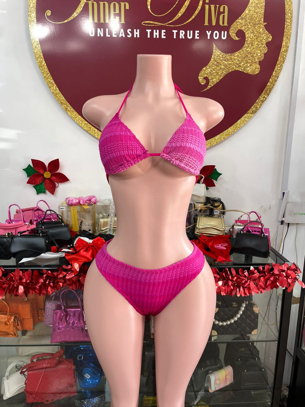 Pink 3 Piece Swimwear
