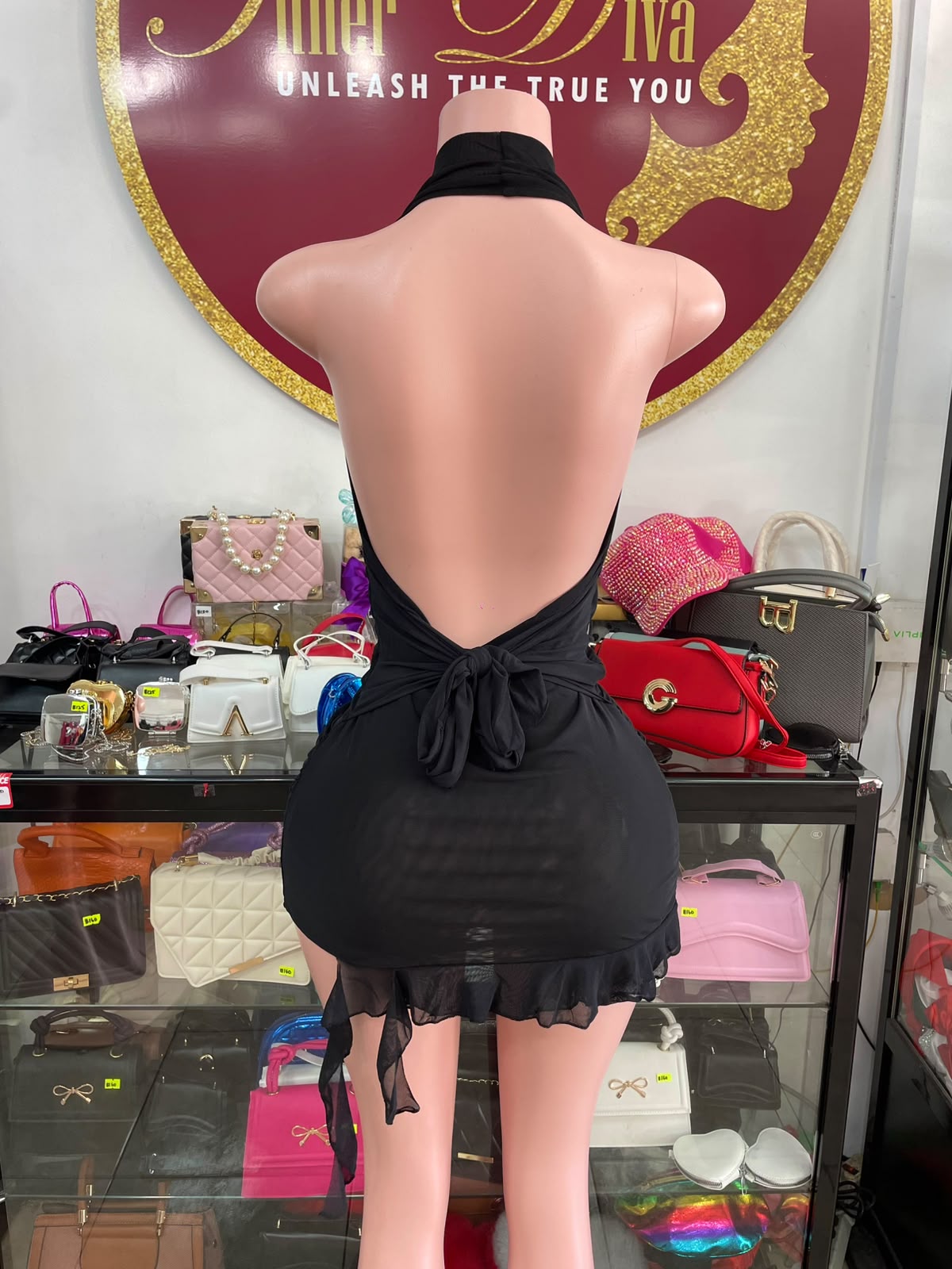 Halter Mesh Dress
