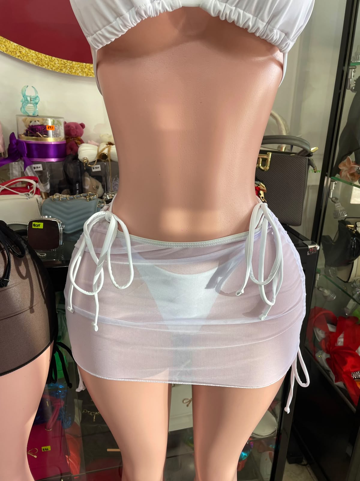 Mesh Skirt(Pull String On Both Sides)