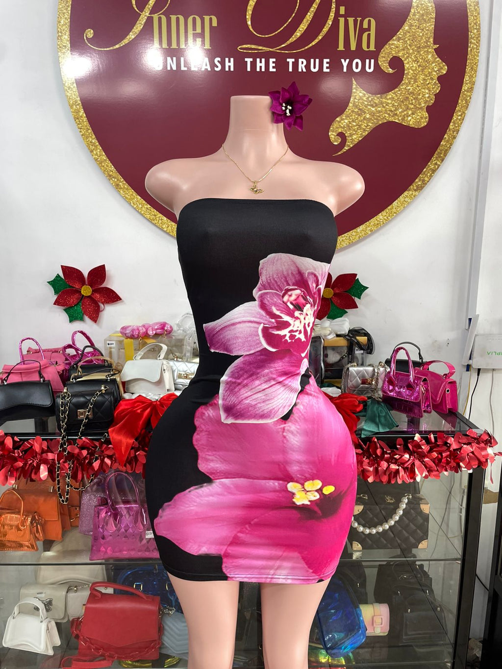 Tube Short Flower Dress